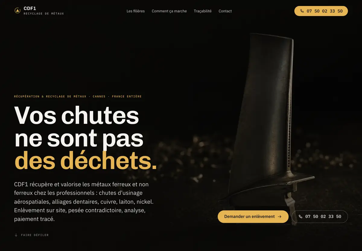 Page d'accueil du site de CDF1