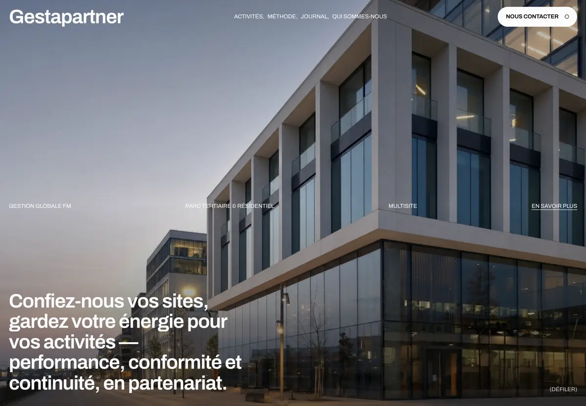 Site de Gestapartner, facility management