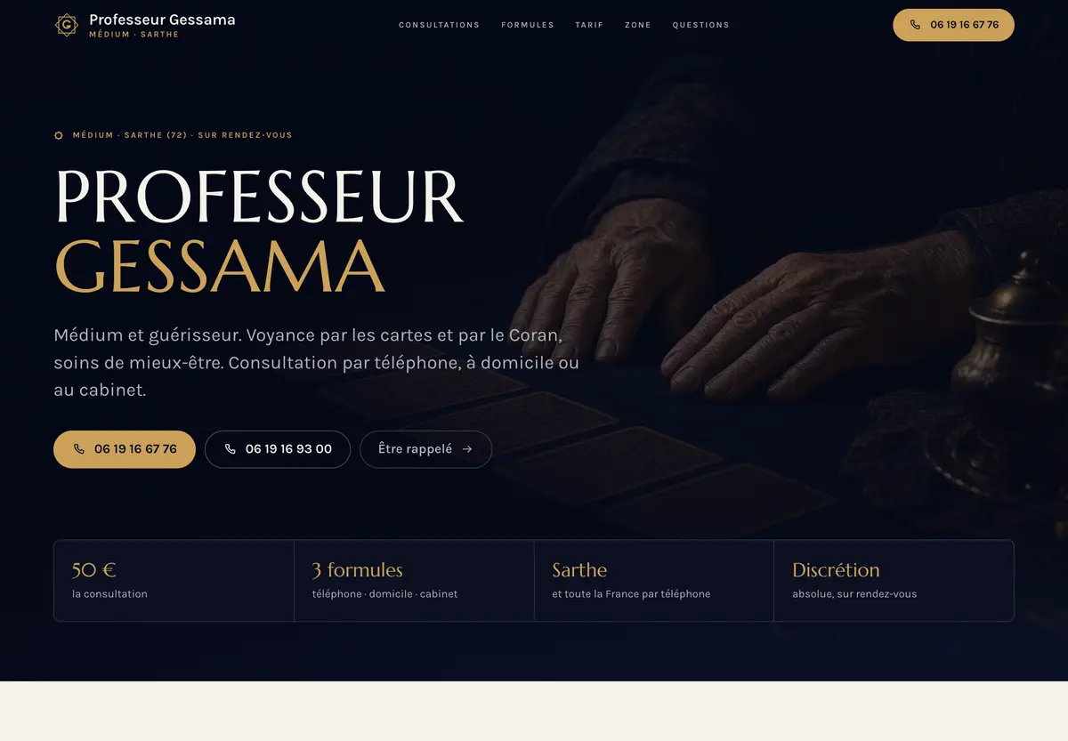 Page d'accueil du site de Professeur Gessama