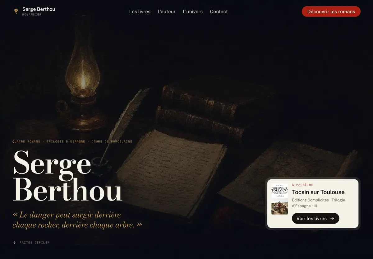 Page d'accueil du site de Serge Berthou